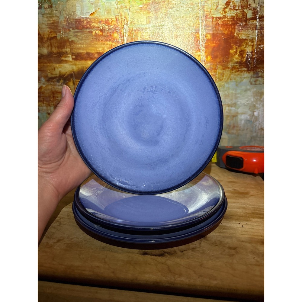 Sango Nova Blue 4934 Salad Plates Set of 2 Reactive Glaze Cobalt Stoneware 7.5in